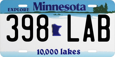 MN license plate 398LAB