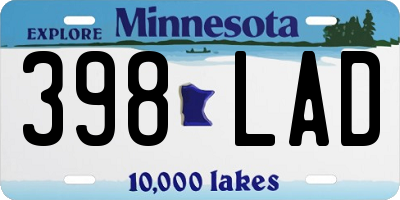 MN license plate 398LAD