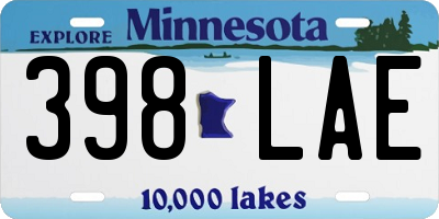 MN license plate 398LAE