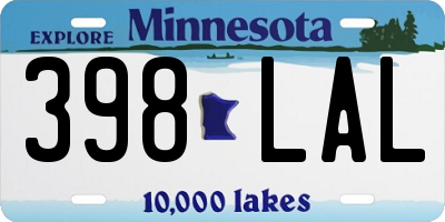 MN license plate 398LAL