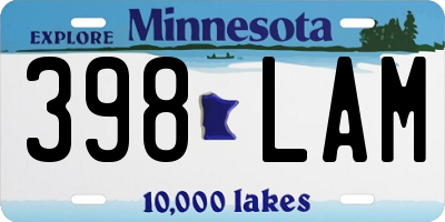 MN license plate 398LAM