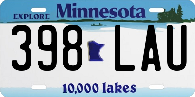 MN license plate 398LAU