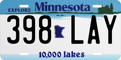 MN license plate 398LAY