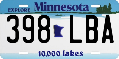 MN license plate 398LBA