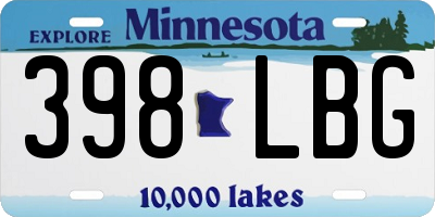 MN license plate 398LBG