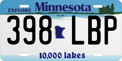MN license plate 398LBP