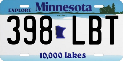 MN license plate 398LBT