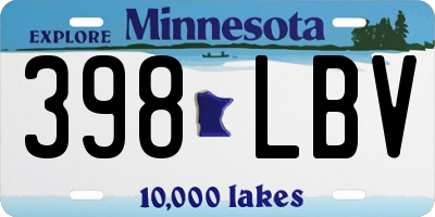 MN license plate 398LBV