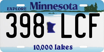 MN license plate 398LCF