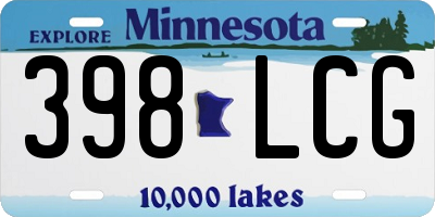 MN license plate 398LCG