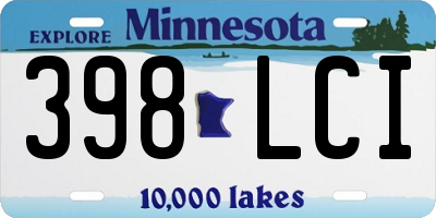 MN license plate 398LCI