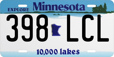 MN license plate 398LCL