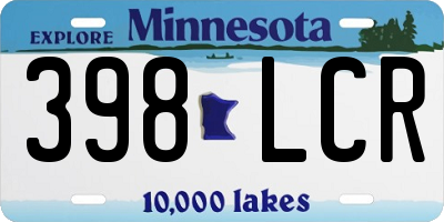 MN license plate 398LCR