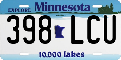 MN license plate 398LCU