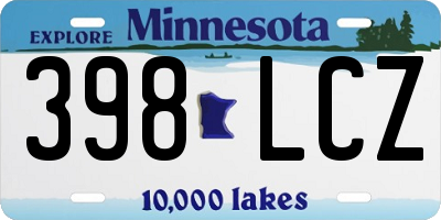 MN license plate 398LCZ
