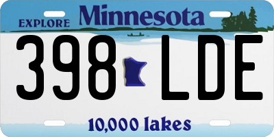 MN license plate 398LDE