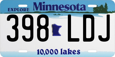MN license plate 398LDJ