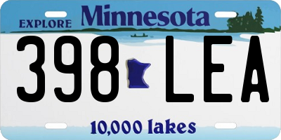 MN license plate 398LEA