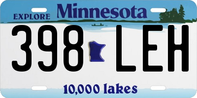 MN license plate 398LEH