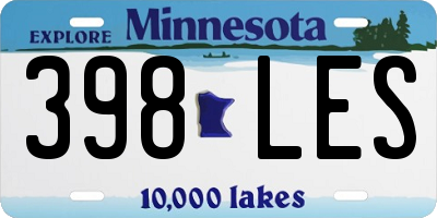 MN license plate 398LES