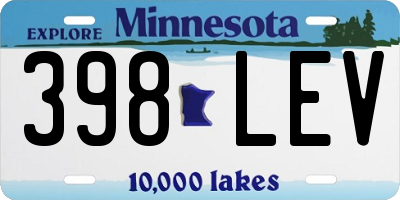 MN license plate 398LEV