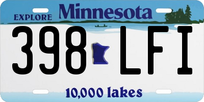MN license plate 398LFI