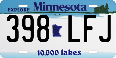 MN license plate 398LFJ