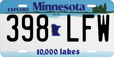 MN license plate 398LFW