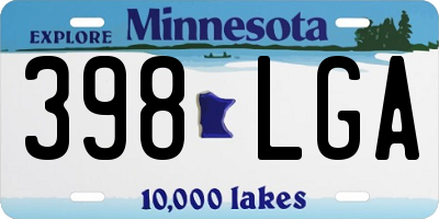 MN license plate 398LGA