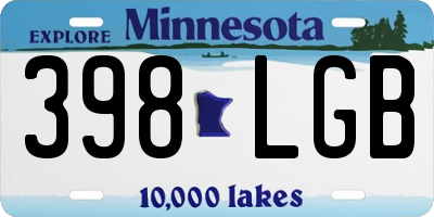 MN license plate 398LGB