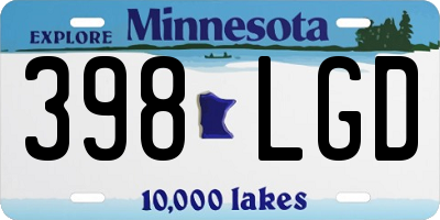 MN license plate 398LGD