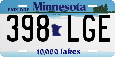 MN license plate 398LGE