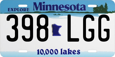 MN license plate 398LGG