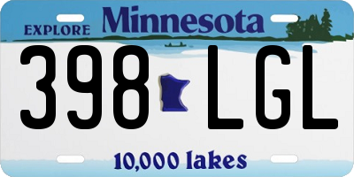 MN license plate 398LGL