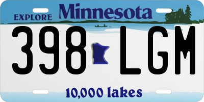 MN license plate 398LGM