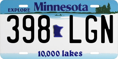 MN license plate 398LGN