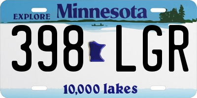 MN license plate 398LGR
