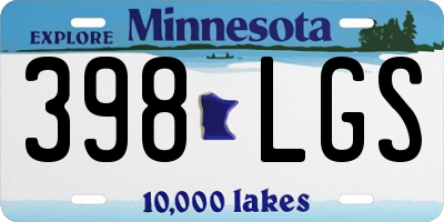 MN license plate 398LGS
