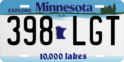 MN license plate 398LGT