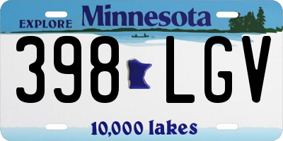 MN license plate 398LGV