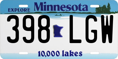 MN license plate 398LGW