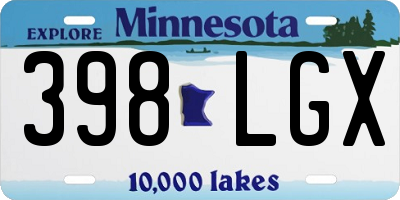 MN license plate 398LGX