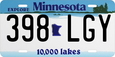 MN license plate 398LGY