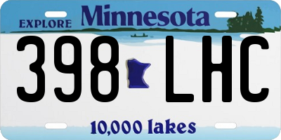MN license plate 398LHC