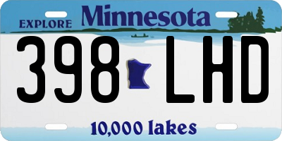 MN license plate 398LHD