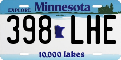 MN license plate 398LHE