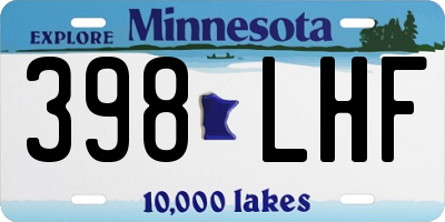 MN license plate 398LHF