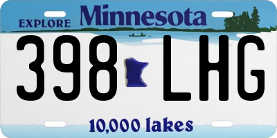MN license plate 398LHG