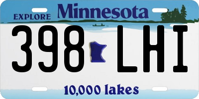 MN license plate 398LHI