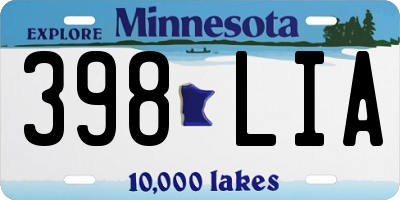 MN license plate 398LIA